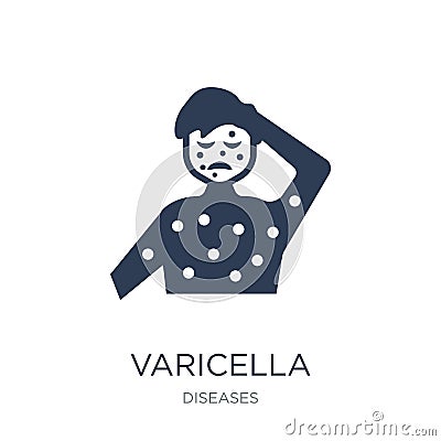 Varicella icon. Trendy flat vector Varicella icon on white background from Diseases collection Vector Illustration