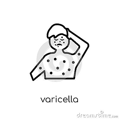 Varicella icon. Trendy modern flat linear vector Varicella icon Vector Illustration