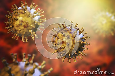 Varicella zoster or chickenpox virus Cartoon Illustration