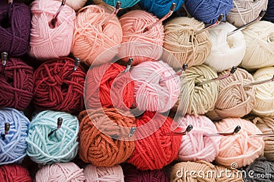 Varicolored wool Stock Photo