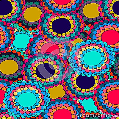 Varicoloured flower seamless pattern Vector Illustration