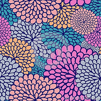 Varicoloured flower seamless pattern Vector Illustration