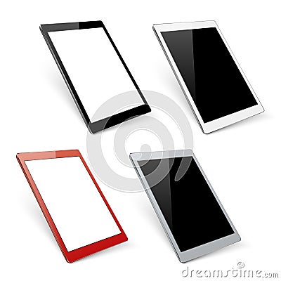 Varicoloured vector tablet mockups Vector Illustration