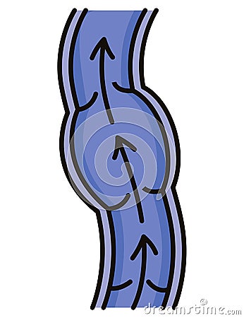 Varicose treatment icon. Violation of circulatory system. Vascular disease diagnostic. Venous insufficiency medical Vector Illustration