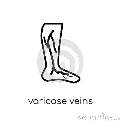 Varicose veins icon. Trendy modern flat linear vector Varicose v Vector Illustration