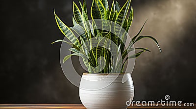 Variegated snake plant in a room Stock Photo