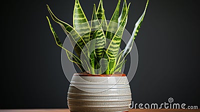 Variegated snake plant in a room Stock Photo