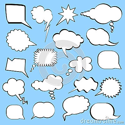 Variety of bubble speech set Stock Photo