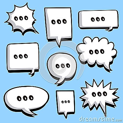 Variety of bubble speech set Stock Photo