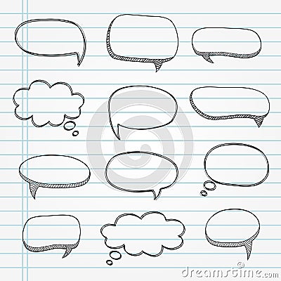 Variety of bubble speech set Stock Photo