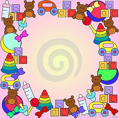 Set of colorful baby toys Stock Photo