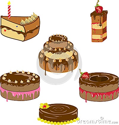 Variety of Chocolate Cakes Stock Photo