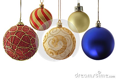 Variety christmas balls Stock Photo