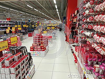 Variety of colorful mugs Editorial Stock Photo