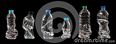 Variety of compressed plastic bottles Stock Photo