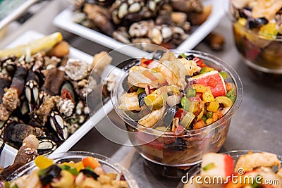 Variety of cooked healthy and nutritious vegetables for a controlled diet Stock Photo