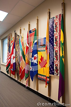 a variety of cultural flags displayed together, celebrating diversity Stock Photo