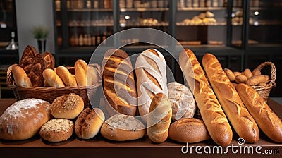 Variety of different types of bread, All sorts bread Stock Photo