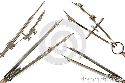 Variety of drafting dividers Stock Photo