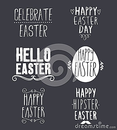 Variety of easter day stickers Vector Illustration