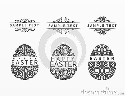 Variety of easter day stickers Stock Photo