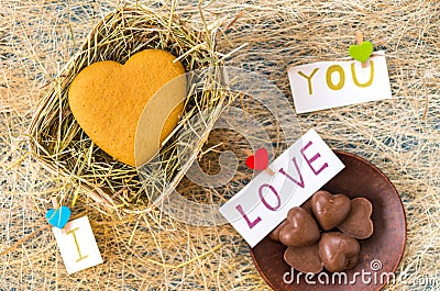 A variety of edible hearts. Romantic atmosphere for women's day Stock Photo
