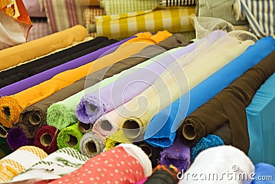 Variety of fabric color samples Stock Photo