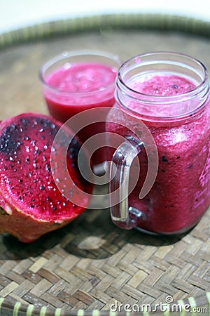 variety fruit smoothies with ingredient Stock Photo