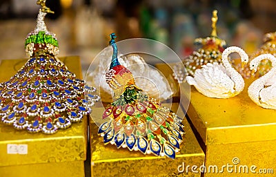 Variety of Georgian souvenirs displayed for sale Editorial Stock Photo