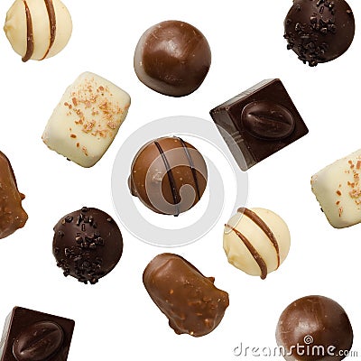 Variety of handmade chocolates Stock Photo