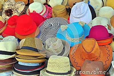 Variety of hats Stock Photo