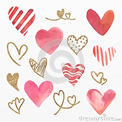 Variety of loving hearts set Stock Photo