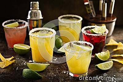 Variety of margarita cocktails Stock Photo