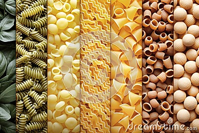 A variety of pasta made from different types of legumes, green and red lentils, mung beans and chickpeas. Gluten-free pasta. Pasta Stock Photo