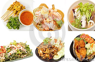 Variety of popular thai food Stock Photo