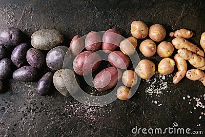 Variety of raw potatoes Stock Photo
