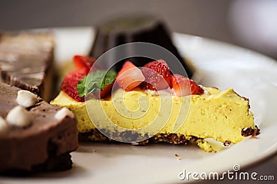 Variety of raw vegan desserts Stock Photo