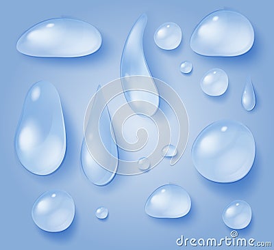 Variety of real water drops Stock Photo