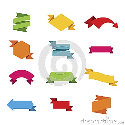 Variety of speech ribbon set Vector Illustration