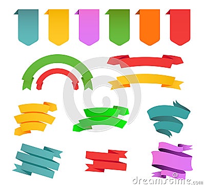 Variety of speech ribbon set Vector Illustration
