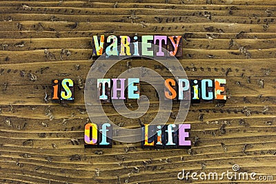 Variety spice life change experience Stock Photo