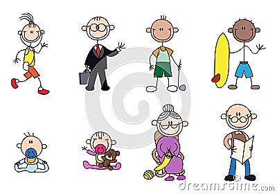 Variety stick man people Stock Photo