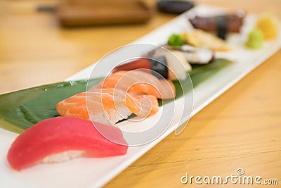 Variety Sushi Set Stock Photo