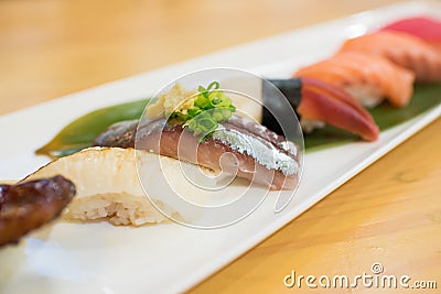 Variety Sushi Set Stock Photo