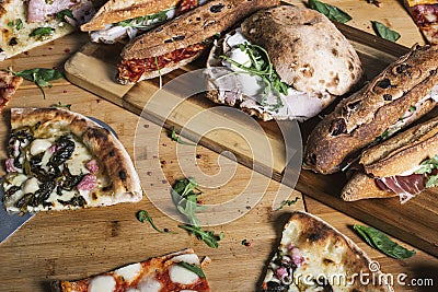 Variety of typical Mediterranean products. Italian food. Mediterranean cuisine Stock Photo