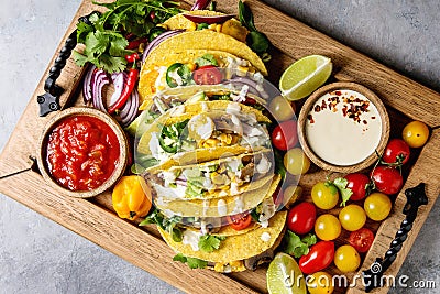 Vegetarian corn tacos Stock Photo