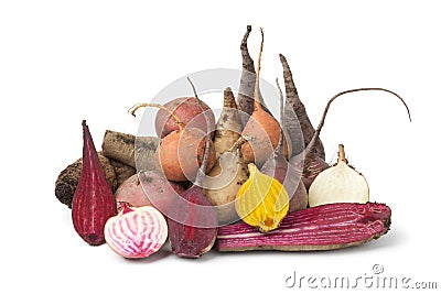 Variety of multi Colored beets Stock Photo