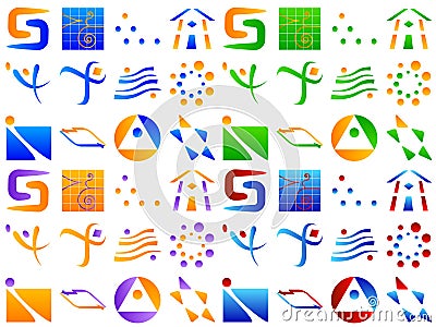 Various Abstract Logo Icon Design Elements Vector Illustration