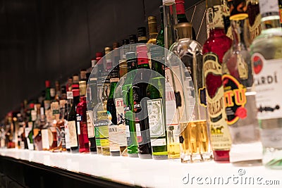 Various alcohol bottles Editorial Stock Photo