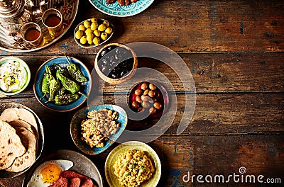 Various Arabic breakfast Stock Photo